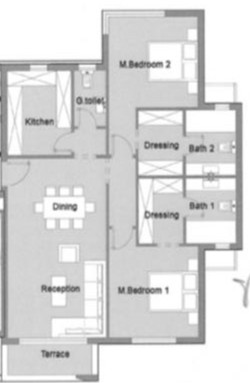 Floor plan for apartment at Badya