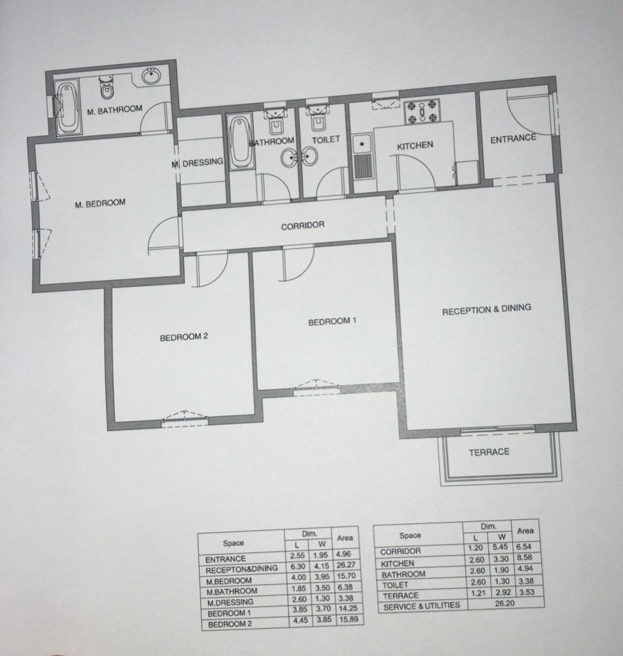 Floor plan for apartment at Aliva Mountain View Mostakbal City