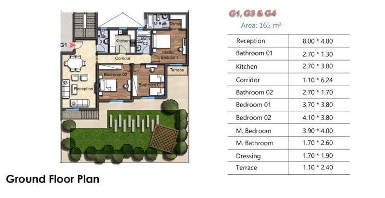 Floor plan for apartment at OIA Compound