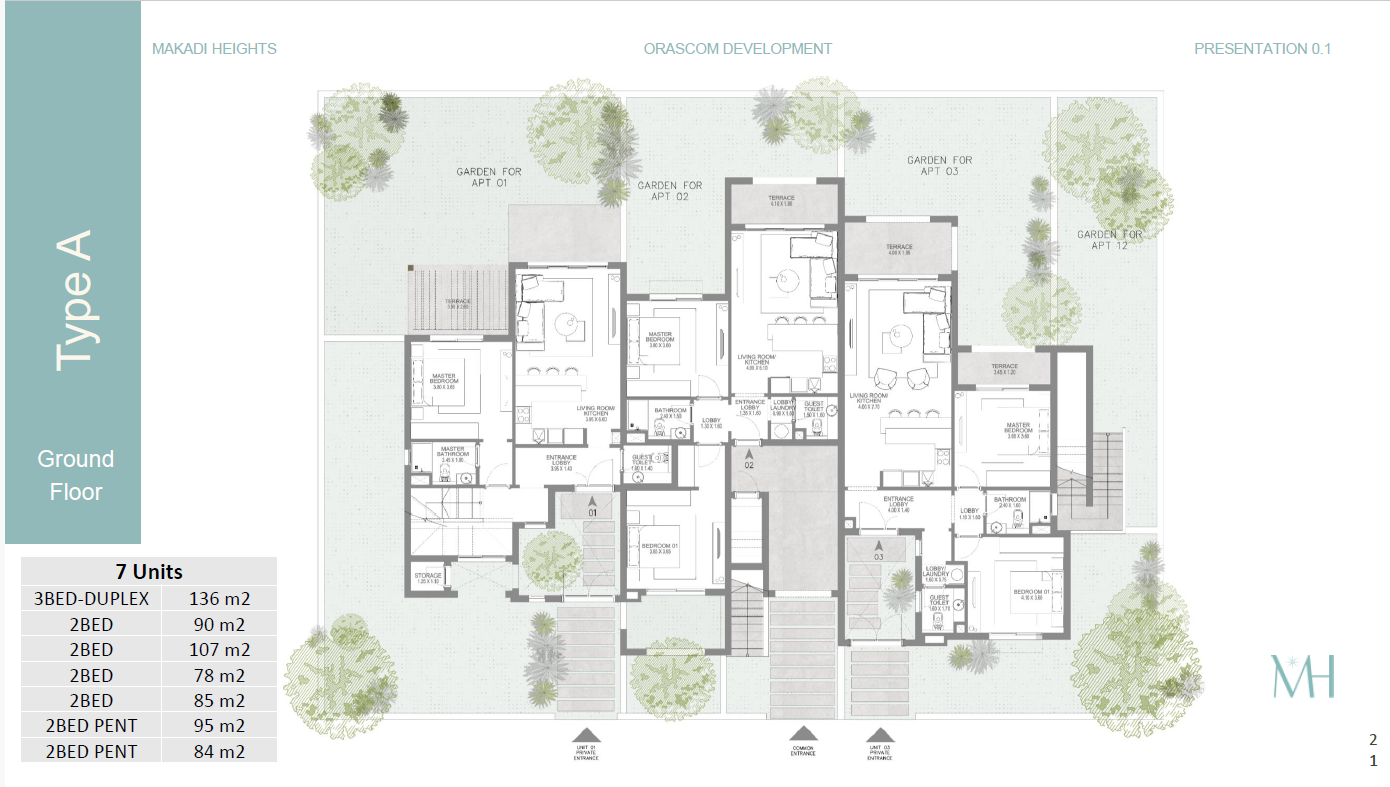 Floor plan for duplex at Town Walk