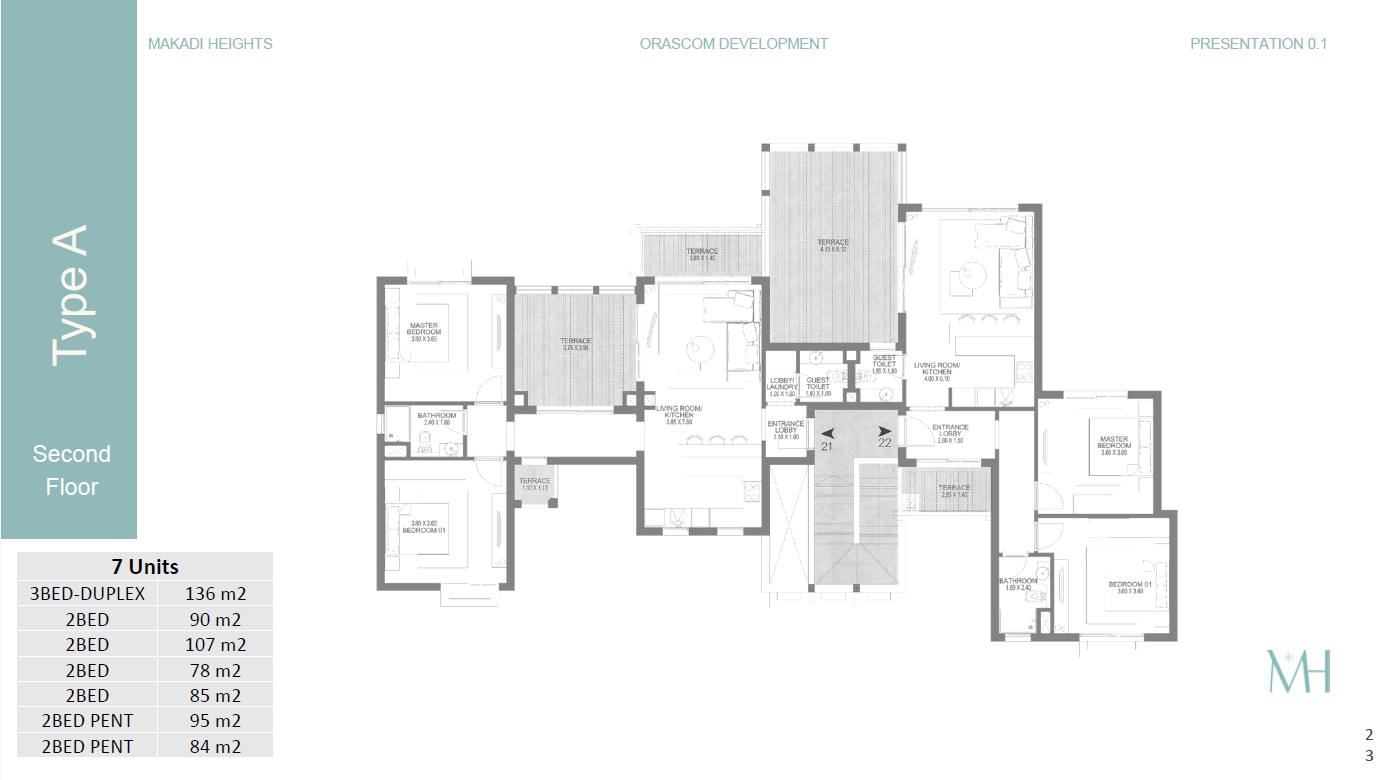 Floor plan for penthouse at Town Walk