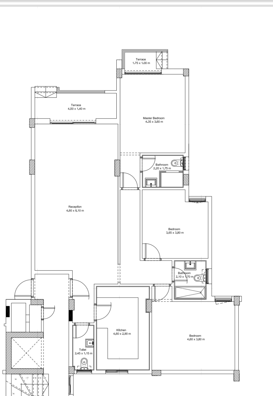 Floor plan for apartment at Fifth Square Al Marasem