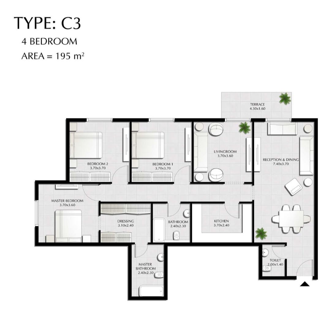 Floor plan for apartment at Tonino Lamborghini Residences