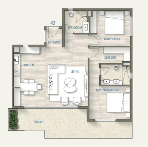 Floor plan for penthouse at Southmed