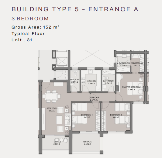 Floor plan for penthouse at Spire - Club Hills
