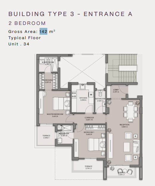 Floor plan for apartment at Spire - Club Hills