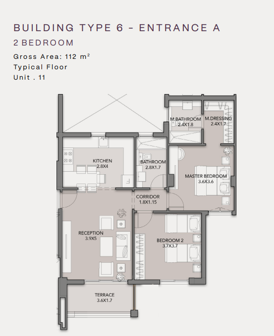 Floor plan for apartment at Club Hills Residence
