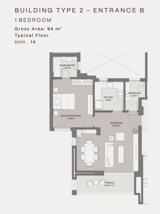 Floor plan for apartment at Spire - Club Hills