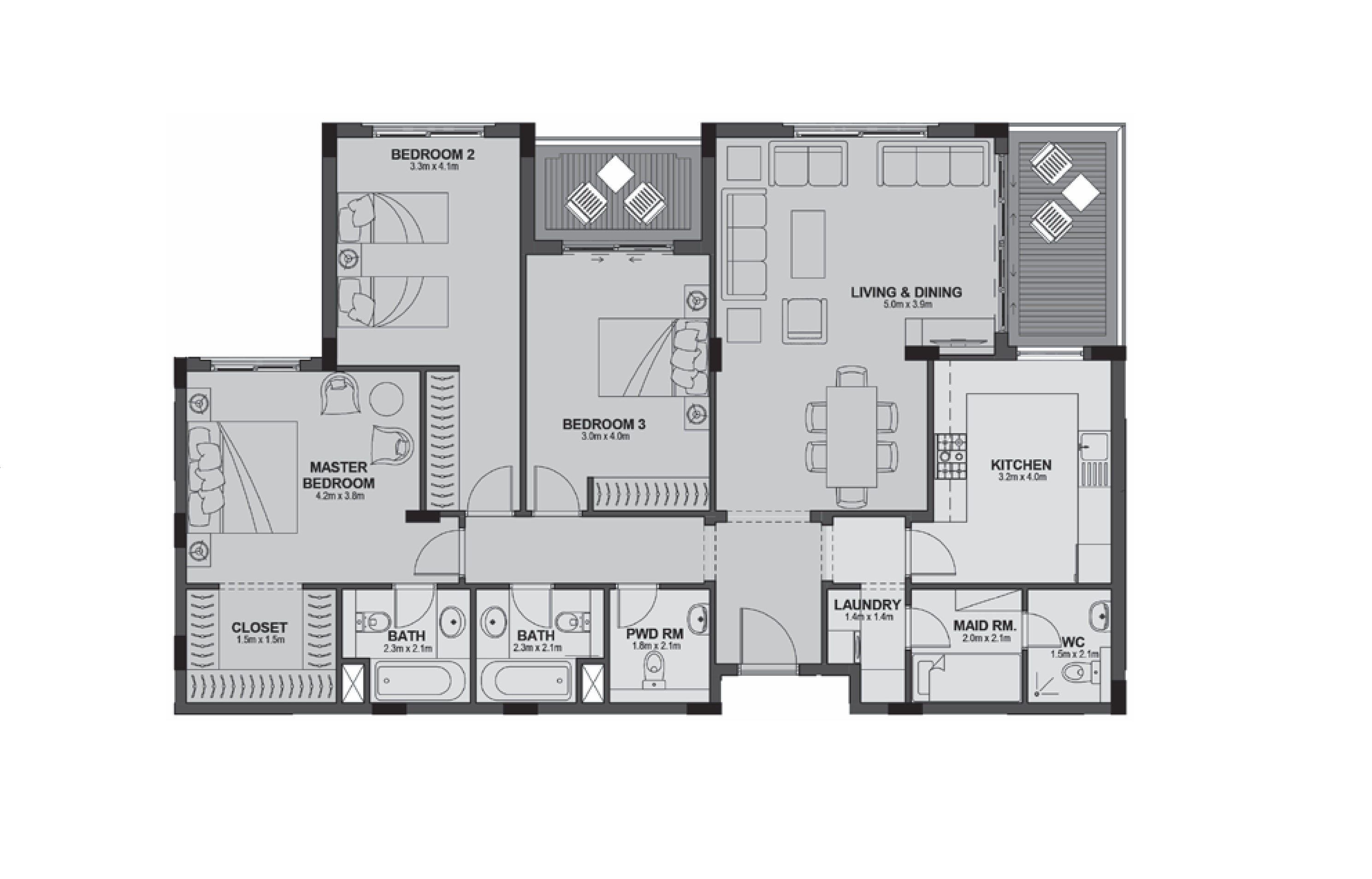 Floor plan for apartment at Uptown Cairo