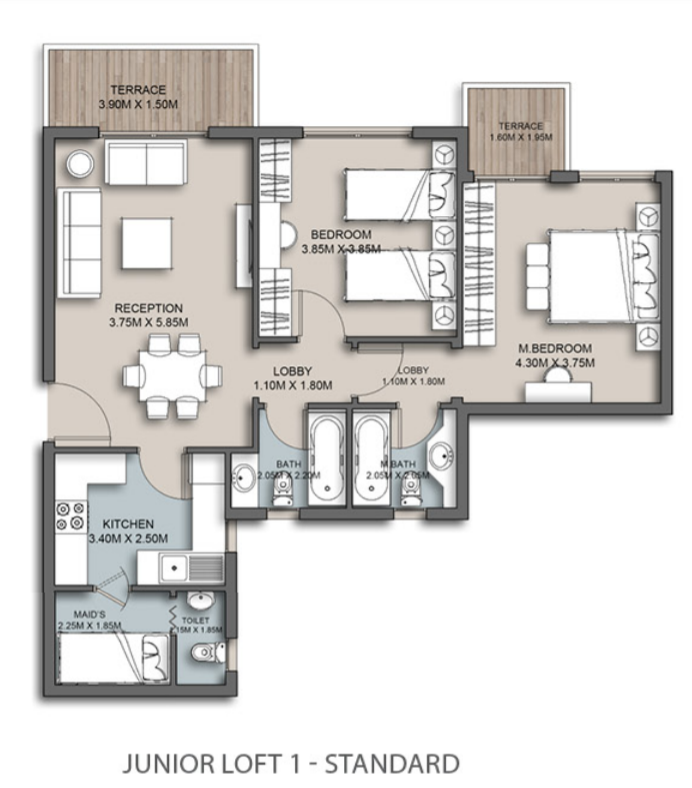 Floor plan for apartment at The Loft