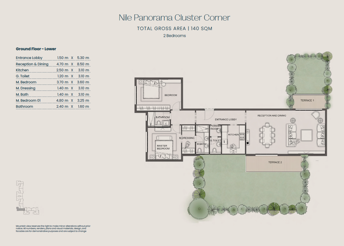 Floor plan for apartment at Jirian - Mountain View