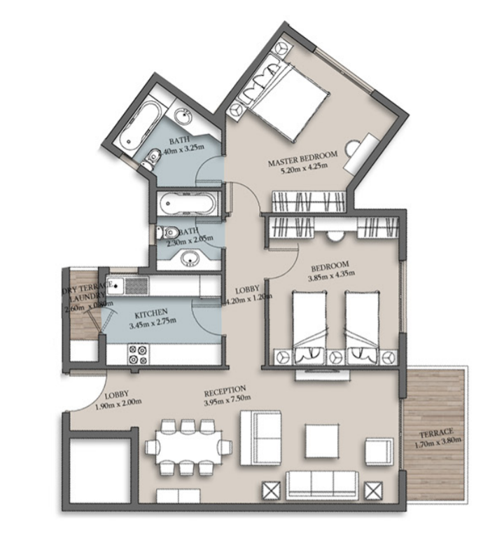 Floor plan for apartment at The Loft