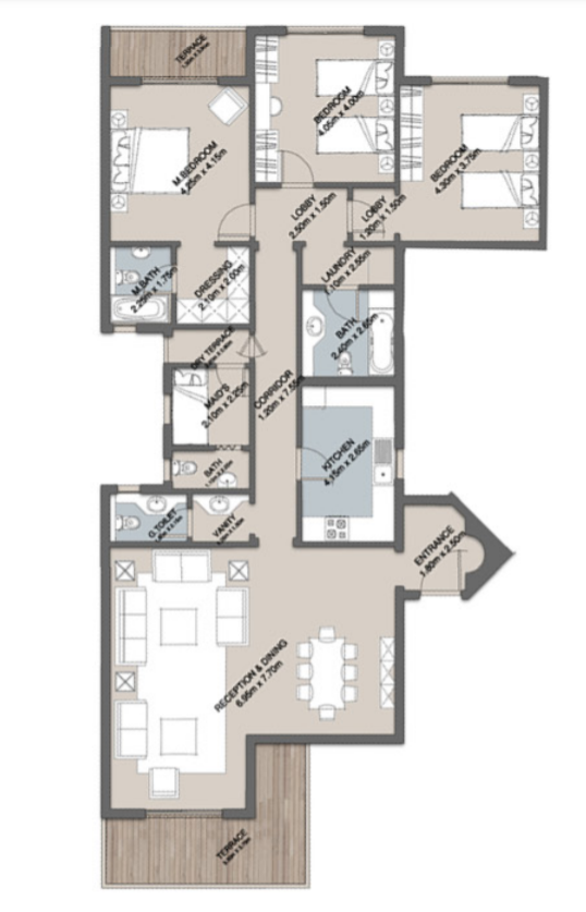 Floor plan for apartment at The Loft