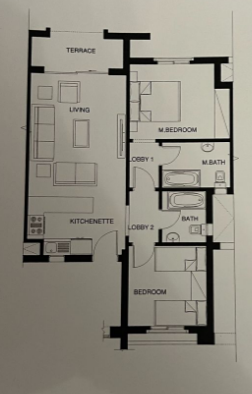 Floor plan for chalet at Mountain View Ras El Hekma
