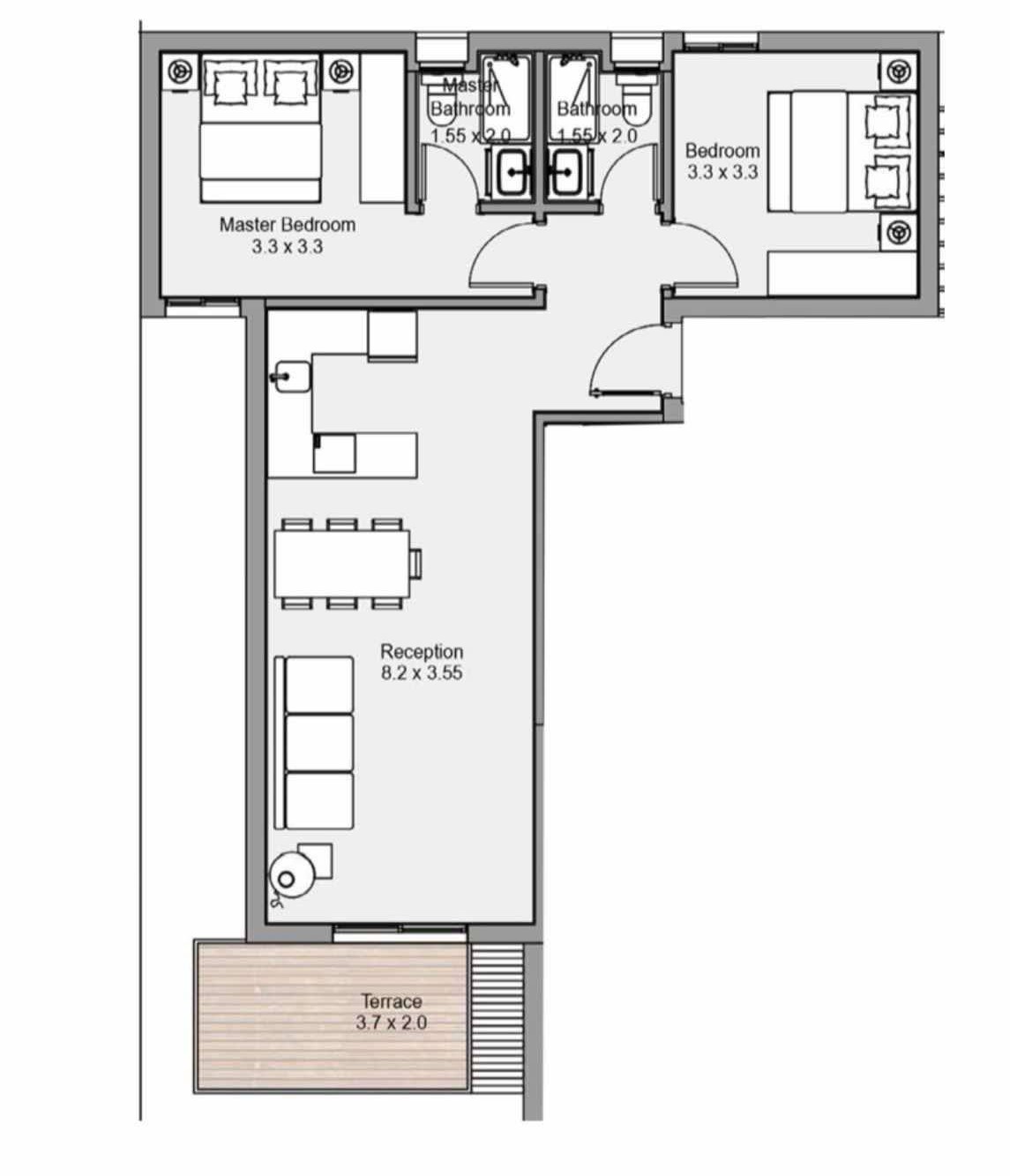 Floor plan for chalet at Salt