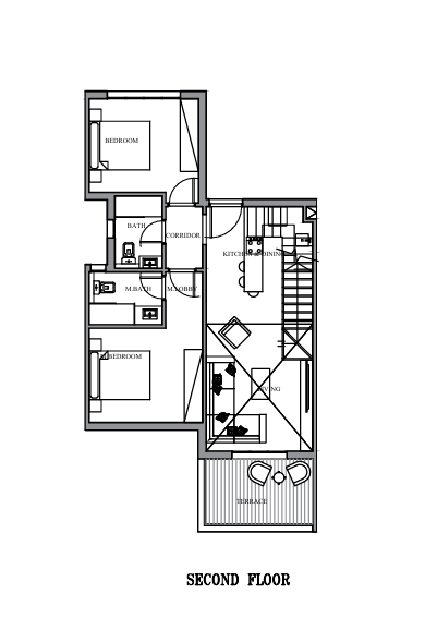 Floor plan for penthouse at Plage