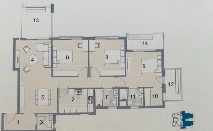 Floor plan for apartment at Al Burouj