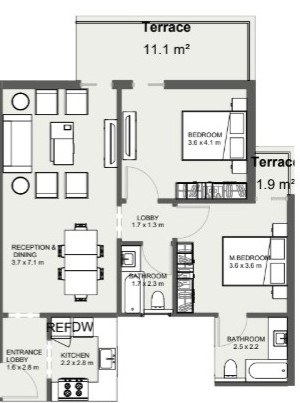 Floor plan for apartment at West Clay
