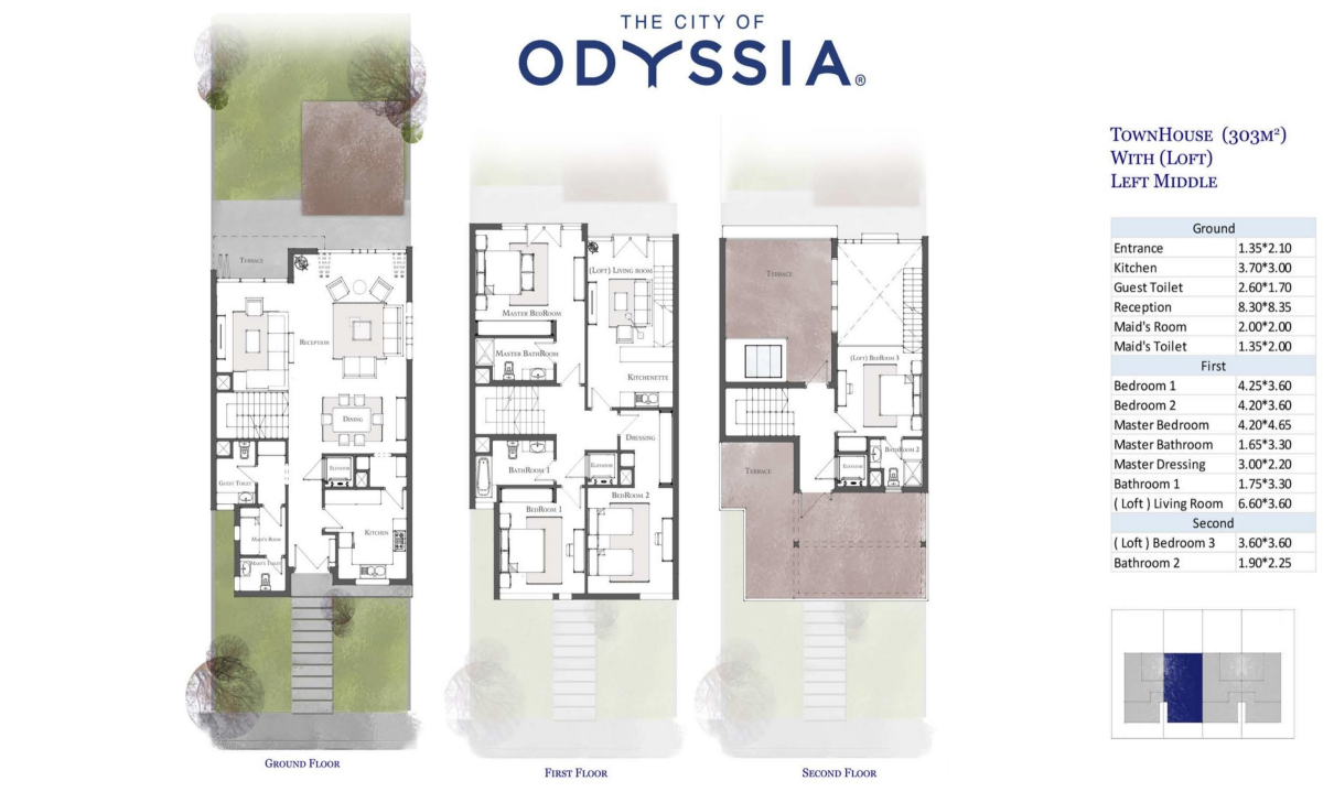 Floor plan for townhouse at Alaire