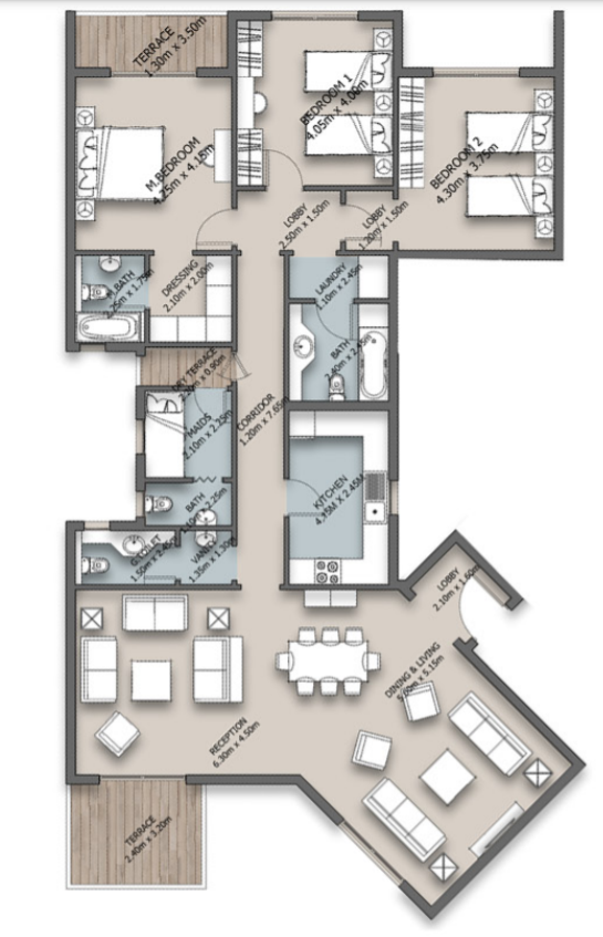 Floor plan for apartment at The Loft