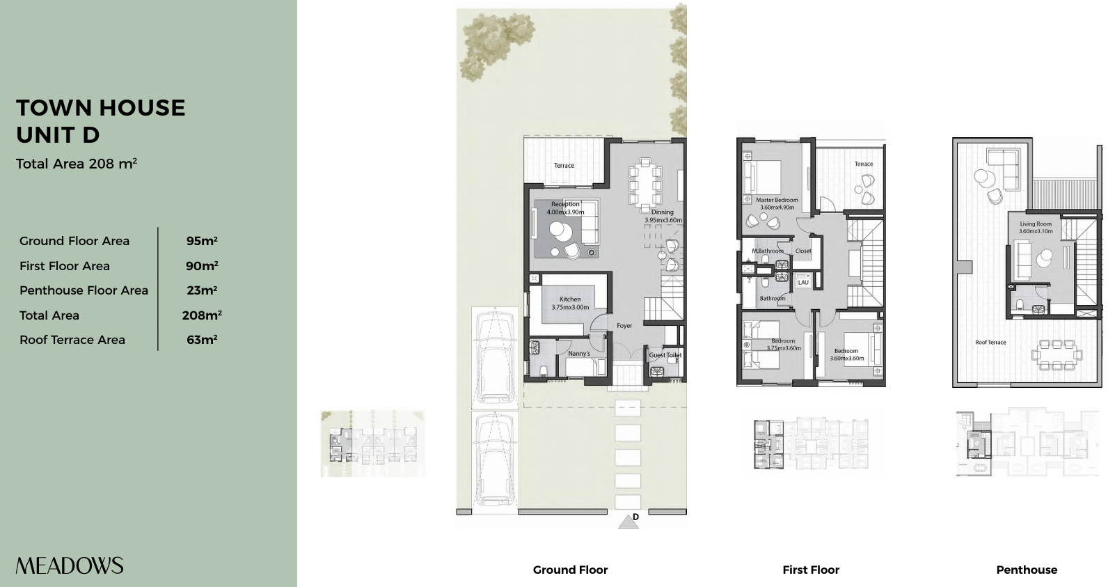 Floor plan for townhouse at SODIC East