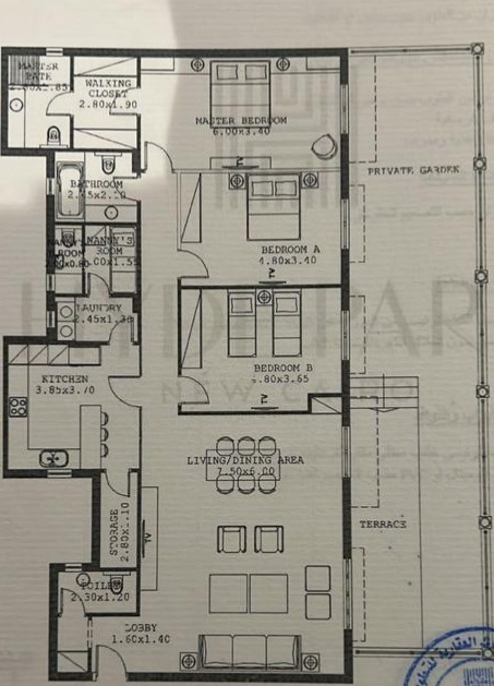 Floor plan for apartment at Hyde Park