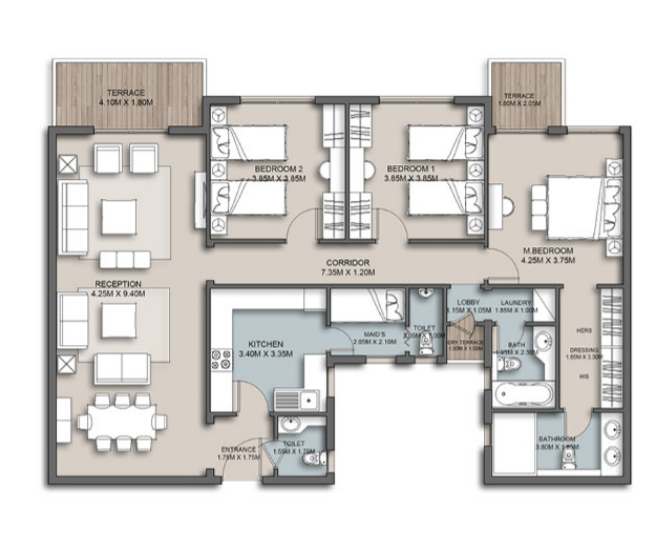 Floor plan for apartment at The Loft