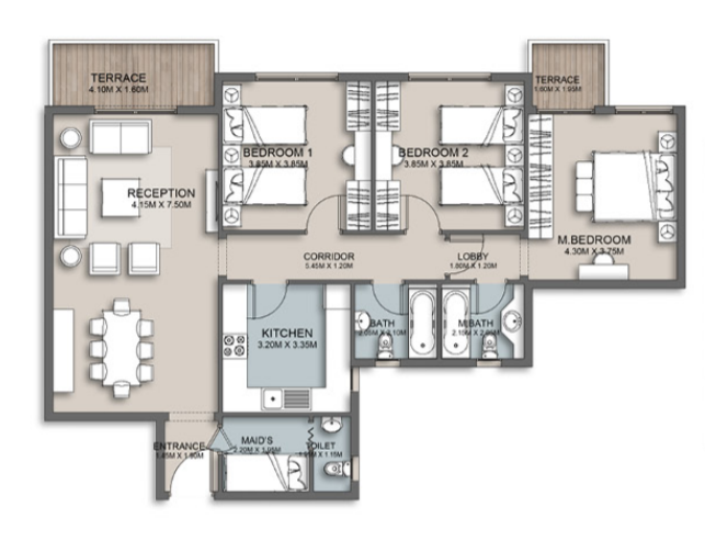 Floor plan for apartment at The Loft
