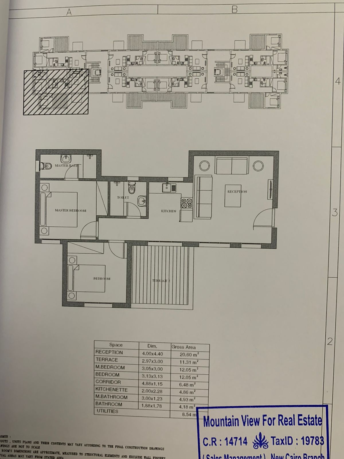 Floor plan for chalet at Mountain View Ras El Hekma