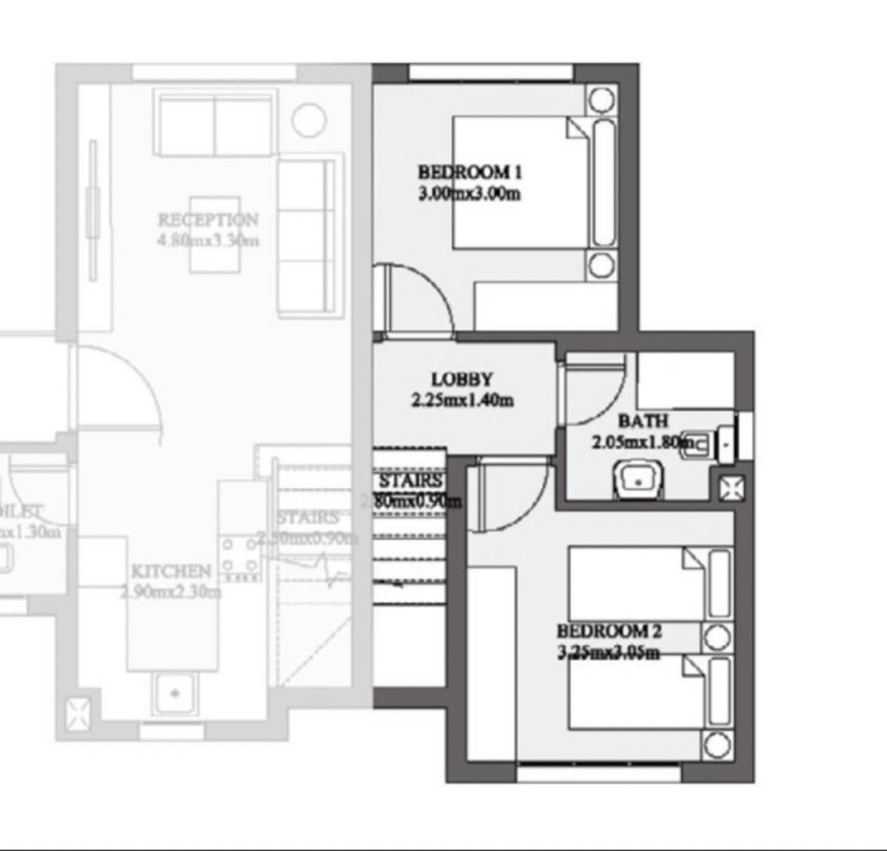 Floor plan for duplex at LVLS Mountain View
