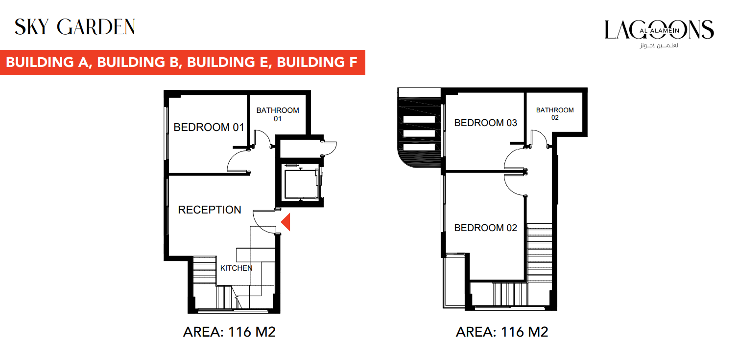 Floor plan for duplex at Lagoons Al Alamin