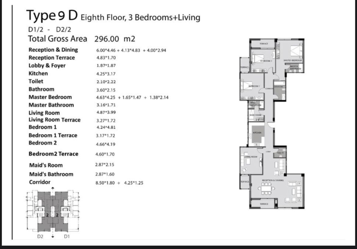 Floor plan for apartment at De Joya 3
