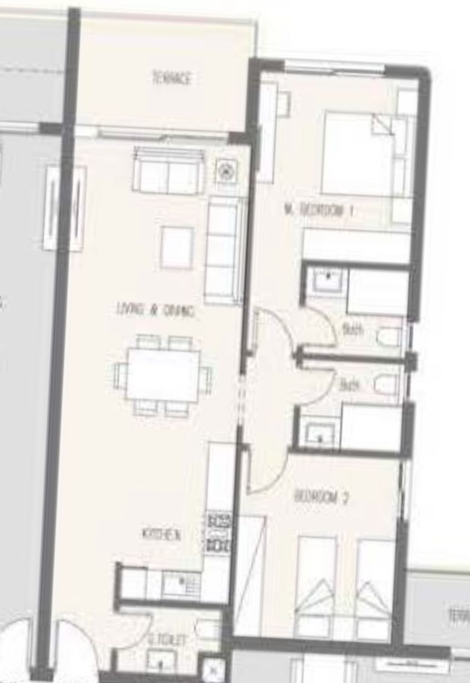 Floor plan for apartment at Hacienda Waters