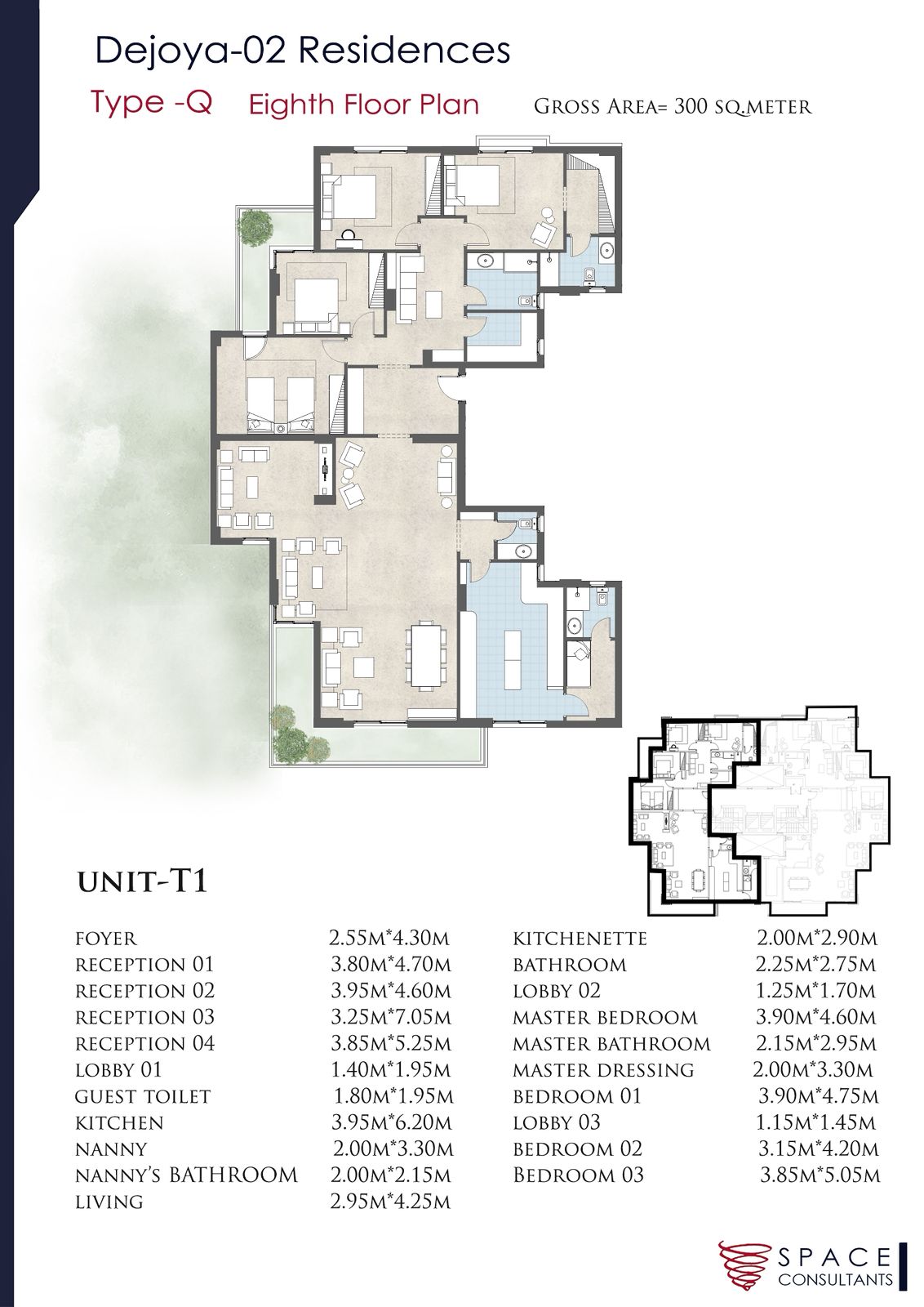 Floor plan for apartment at De Joya 2