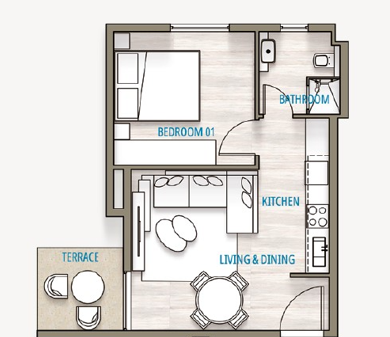 Floor plan for chalet at Southmed