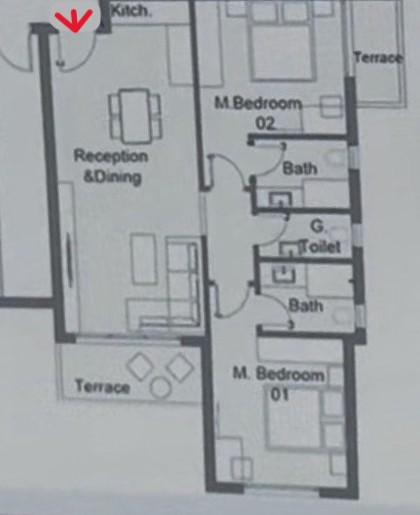 Floor plan for apartment at Badya