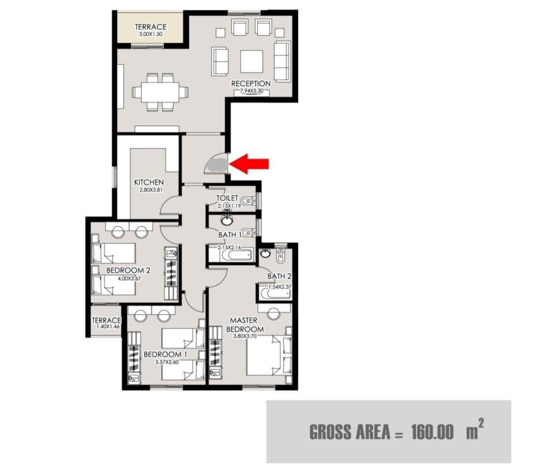 Floor plan for apartment at Taj City