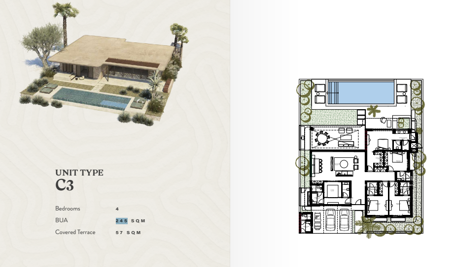 Floor plan for villa at R1-Dunes