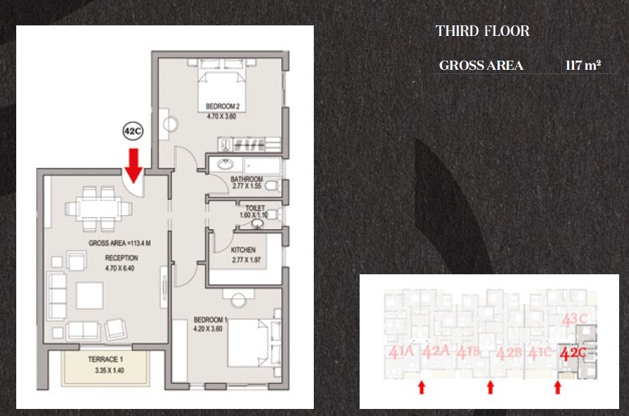 Floor plan for apartment at Taj City