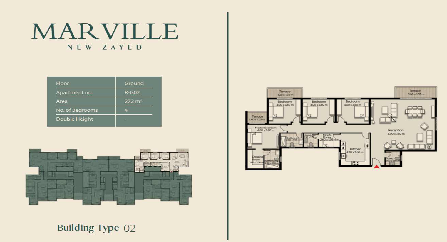 Floor plan for apartment at Mar ville