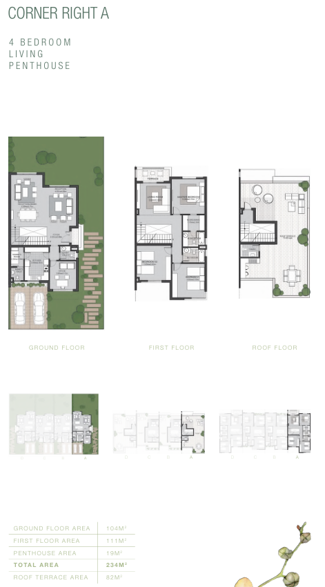 Floor plan for townhouse at Orchid