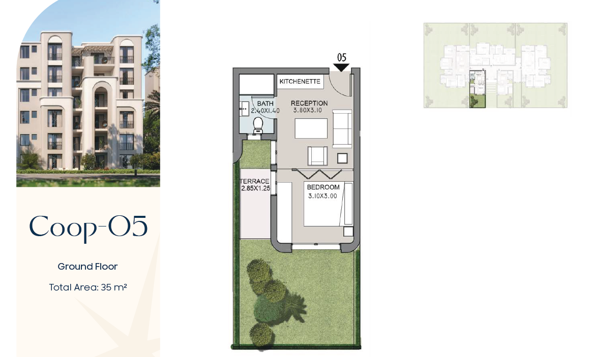 Floor plan for studio at Talala