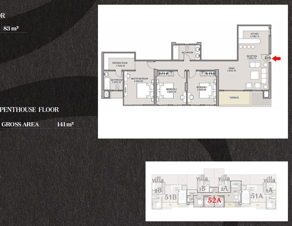 Floor plan for apartment at Taj City