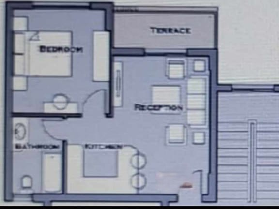 Floor plan for studio at Sarai