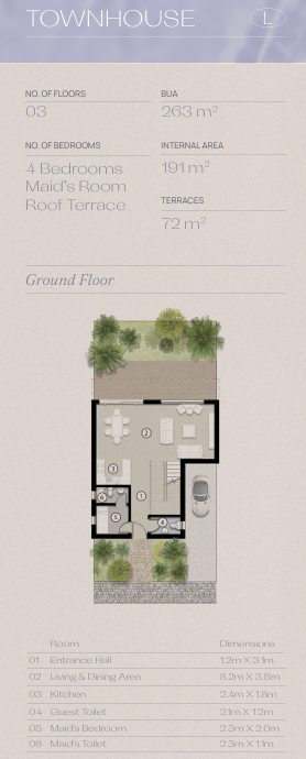 Floor plan for townhouse at Acclaro - Silversands
