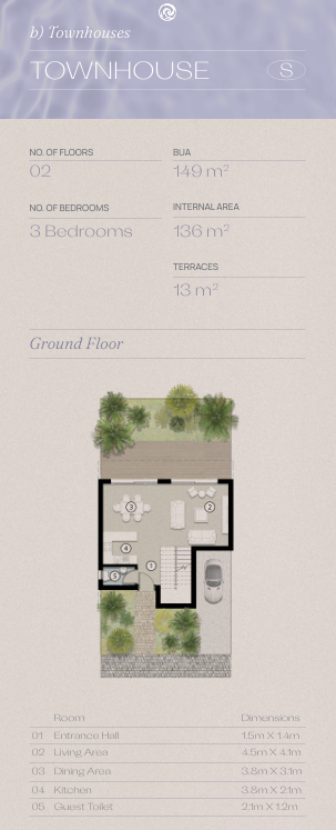 Floor plan for townhouse at Acclaro - Silversands