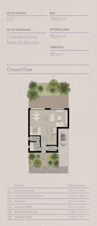 Floor plan for townhouse at Acclaro - Silversands