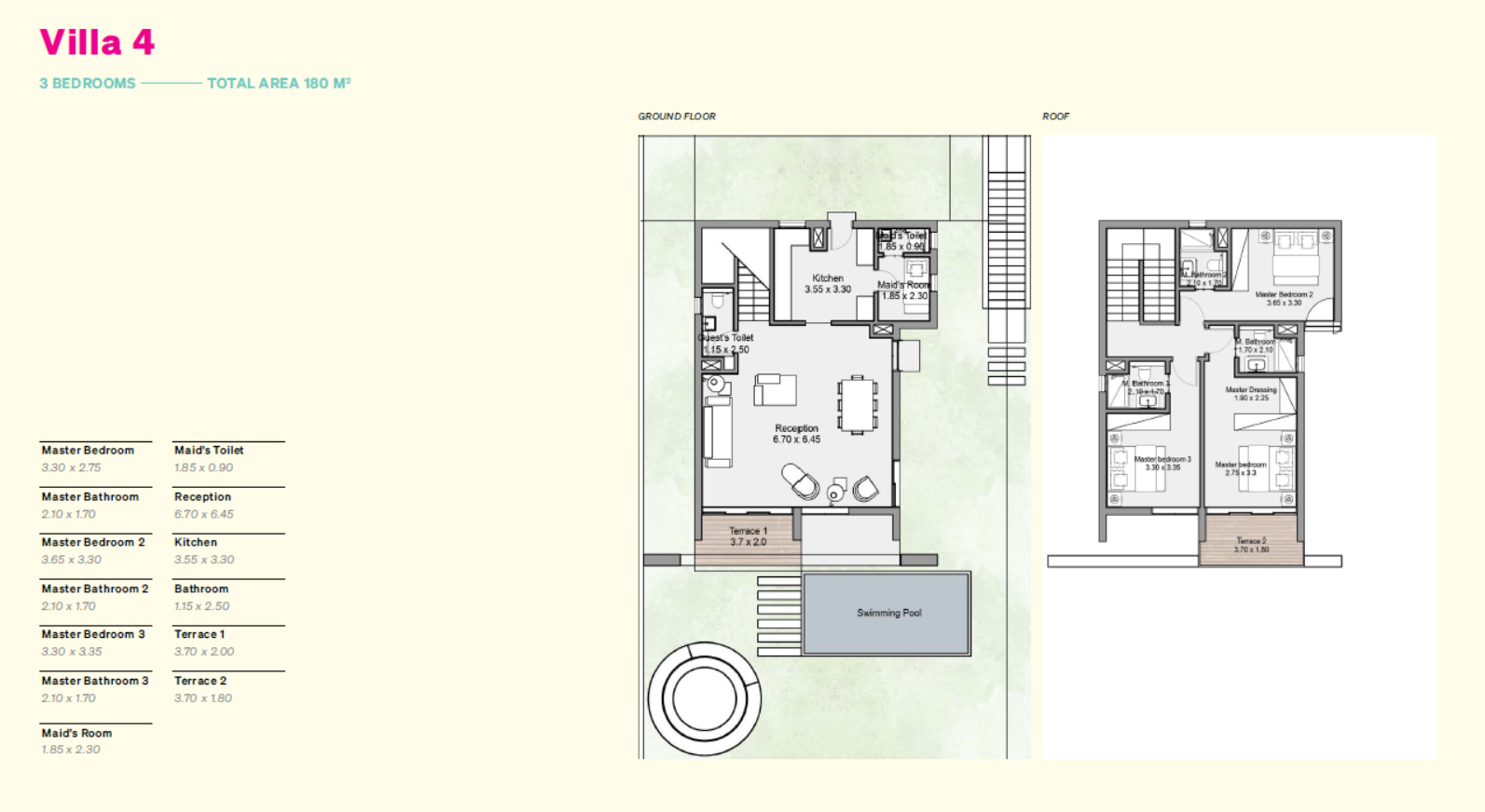 Floor plan for villa at Salt