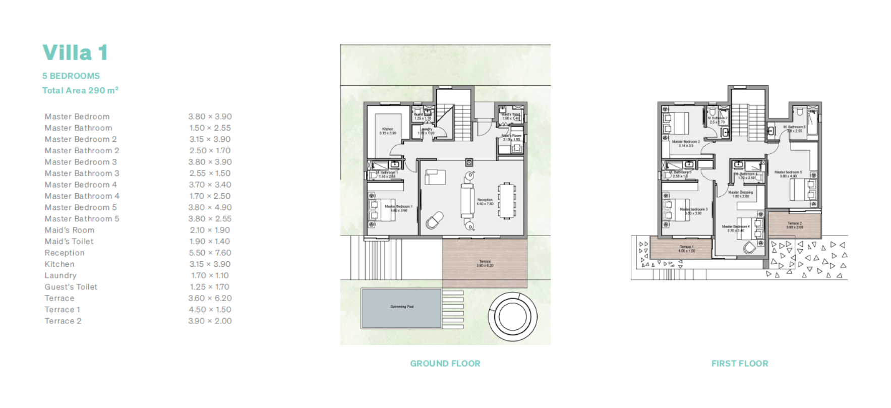 Floor plan for villa at Saltshore - Salt