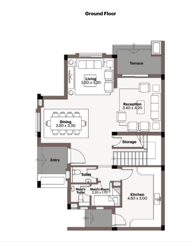 Floor plan for townhouse at Cairo Festival City
